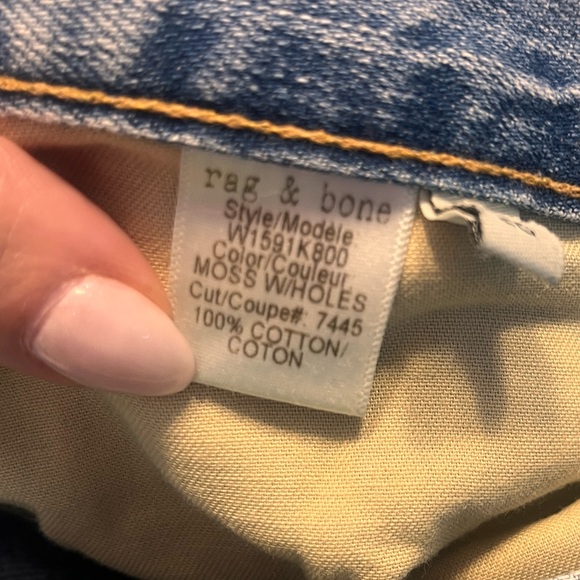 Rag & Bone Distressed Moss Boyfriend Jeans size 26 - Picture 9 of 12